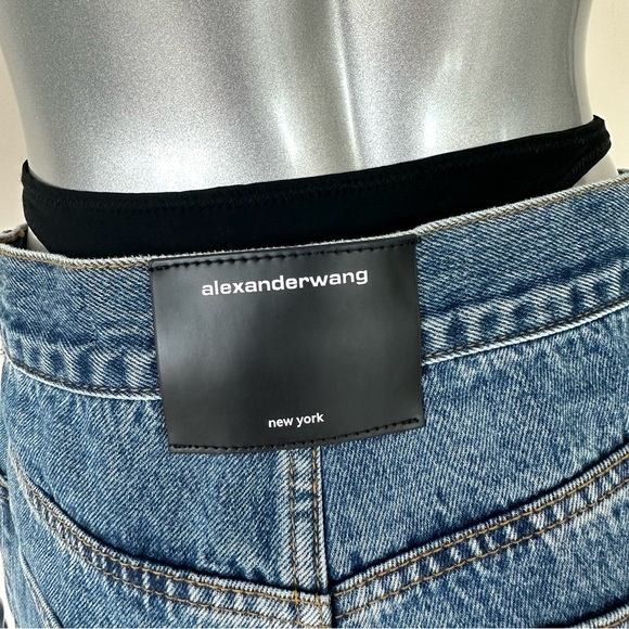 Alexander Wang Blue High Waist Denim Shorts - Picture 5 of 10